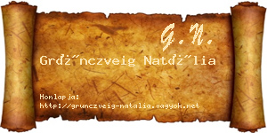 Grünczveig Natália névjegykártya